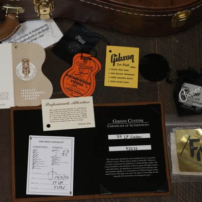 2022 Gibson Custom Shop 1954 Reissue Les Paul Custom 70th Anniversary Electric Guitar Black Ebony + COA OHSC image 2