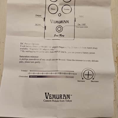 Vemuram Jan Ray Overdrive Distortion Early Version image 7