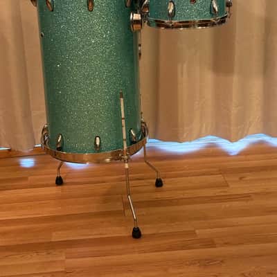 Handbuilt Cocktail Drum Kit 2008 - Turquoise Glitter image 1