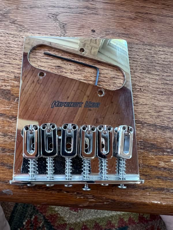 Hipshot Telecaster 6-Saddle Retrofit Bridge - 4-Hole Mount 2020s - Stainless Steel image 1