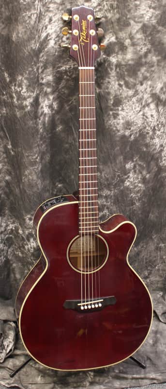 1998 Takamine EG140SRC Burgundy Acoustic Electric Guitar | Reverb