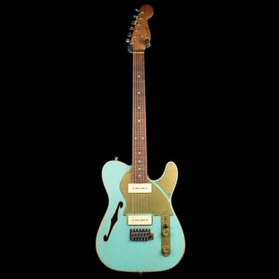 Paoletti Nancy Lounge P90 Semi Hollow Electric Guitar Surf Green image 3