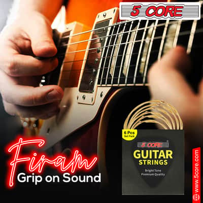 5 Core 6 Set Guitar Strings 6Pcs in 1 Set Premium Acoustic Electric Guitars Strings w Hexangular Steel Core Brass Wound Extra Light Gauge .010-.047 Cuerdas Para Guitarra Acustica - GS AC BRSS 6SET image 16