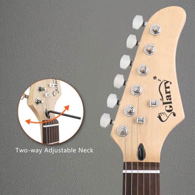 Glarry Full Size 6 String H-H Pickups GMF Electric Guitar with Bag Strap Connector Wrench Tool Black image 12