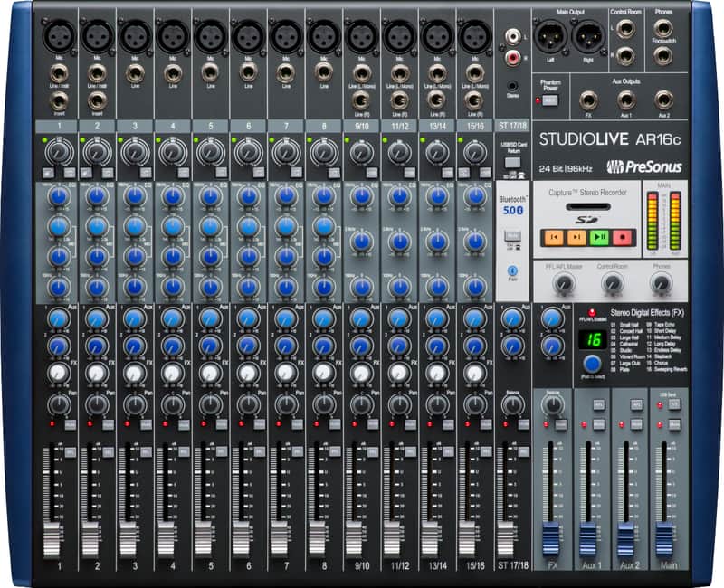 PreSonus StudioLive AR16c Analog Mixer Blue
