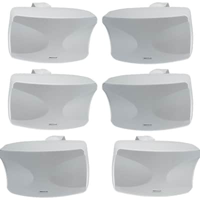 10) Rockville WET-44 PRO Dual 4" 4-Way Swivel 70V Commercial Speakers in White image 1