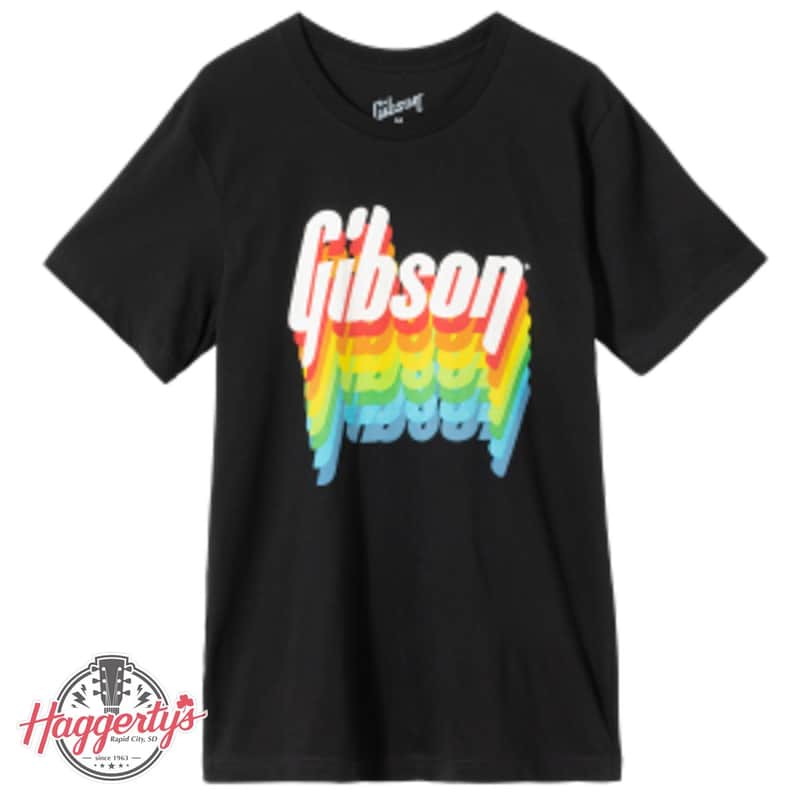 Gibson Rainbow Tee (Black), Large image 1