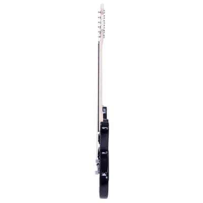 Lightning Style Electric Guitar with Cord/Strap/Bag/Plectrums Black & Dark Blue 2020s image 8