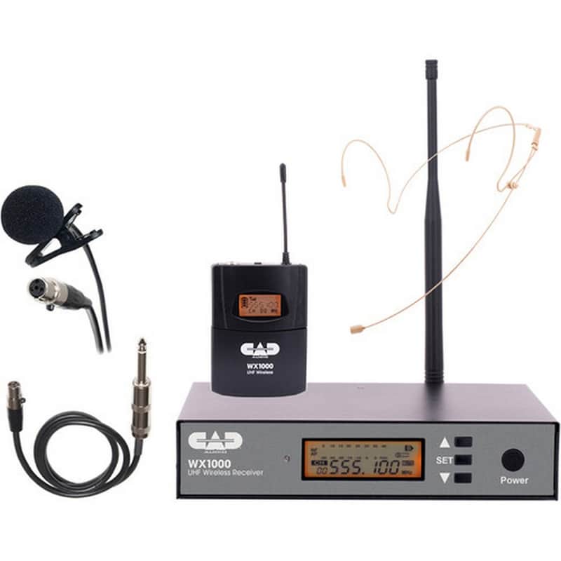 CAD WX1000BP Wireless Bodypack Microphone System with Lavalier, Headset, and Guitar Cable (510 to 570 MHz) image 1