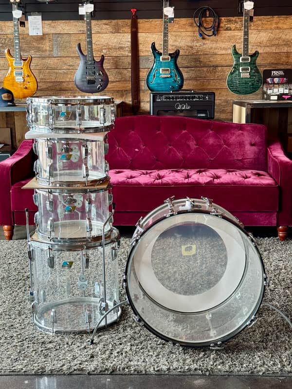 1970s Ludwig Vistalite Big Beat Drum Set w/ Snare Drum - Clear image 1