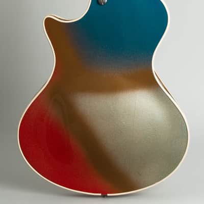 Wandre Blue Jeans/Teen Ager Model 900 Semi-Hollow Body Electric Guitar (1960), black hard shell case. image 4