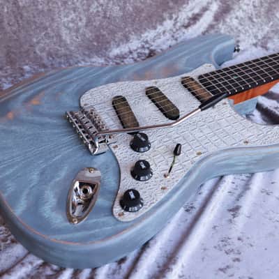 Build to order GB Liuteria Traditional Strato blue jeans relic image 12