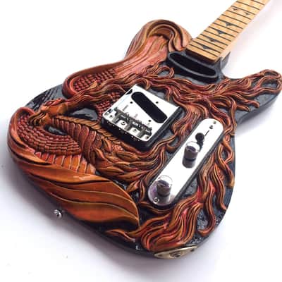 DIY Guitar Kit Telecaster Project Builder Custom Carved Phoenix Solid Alder Tele Body image 2