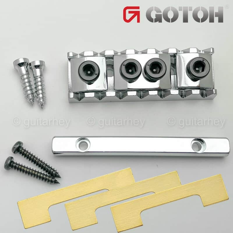 NEW Gotoh GLN-7 Locking Nut 7-String - Top Mount Type - 48mm Width - CHROME image 1