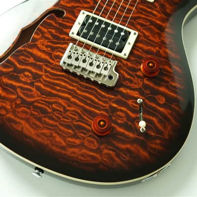 PRS SE Custom 22 Semi-Hollow Quilt Maple Top - Black Gold Sunburst image 2