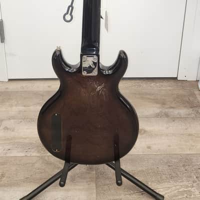 1980's Cort Bass Guitar 4 string 1980's - Glossy brown/black wood finish image 2