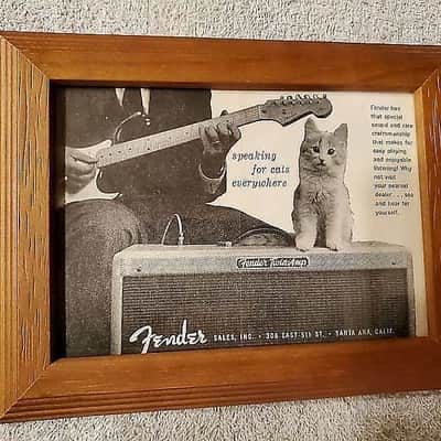 1958 Fender Promotional Ad Framed Stratocaster Tweed Twin Amp Original