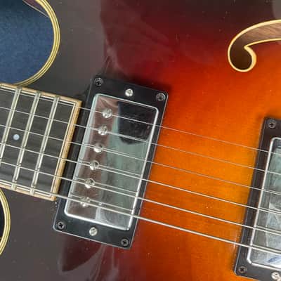 Eastman T186MX semi hollow sunburst with case solid maple top solid mahogany b&s image 7