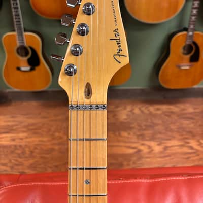 2000 Fender American Deluxe Fat Stratocaster HSS with Maple Fretboard Crimson Transparent image 19