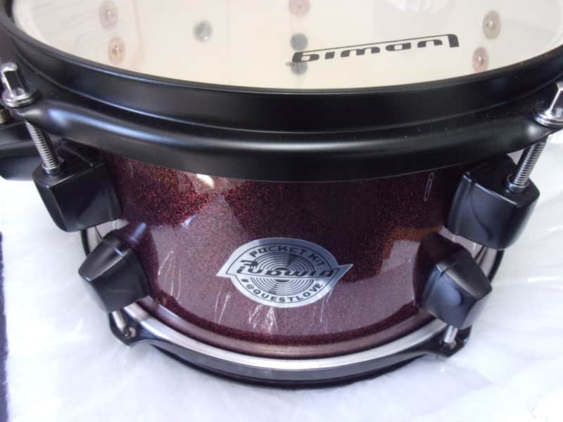 Ludwig Questlove 10" x 6" Rack Tom Drum Sparkle Red Wine NO Arm 1 Lug replaced used bottom head image 1