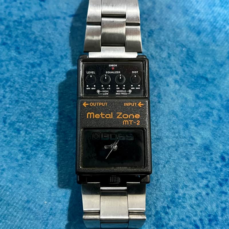 【美品】【稼動品】BOSS コンパクトエフェクター型腕時計【MT-2】 Roland Vintage Boss MT-2 Metal Zone Rare Promotional Wrist Watch