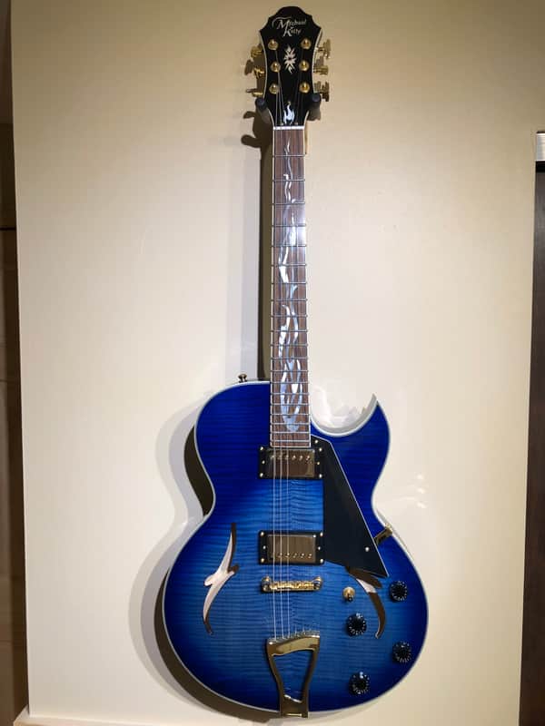 Michael Kelly Phoenix Jazz Archtop Semi Hollowbody 2005 - Blue Burst Flametop image 1