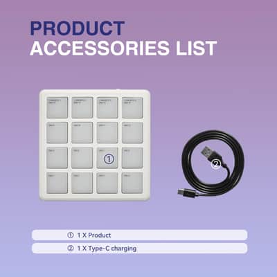 M-VAVE SK-16 SMC-PAD Wireless MIDI Controller Pads, 4.1 * 4.1 Inch, 0.28 LBS, Bluetooth Portable USB with 16 Drum, Note Repeat, Full Level Buttons, Rechargeable battery image 2