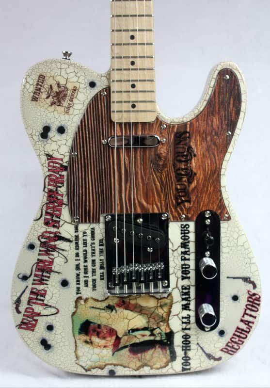 Custom Crackle Painted And Upgraded Fender Squier Telecaster With Graphics image 1