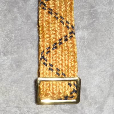 Vintage 1970s Guitar Strap Leather Ends, Metal Buckle, Metal Rivets, Metal Loop, Orange and Black Strong and Solid Excellent image 9