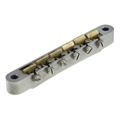 Faber ABRM-59 Vintage ABR-1 Tune-o-matic Bridge (Aged/Relic Nickel, Plain Brass Saddles)