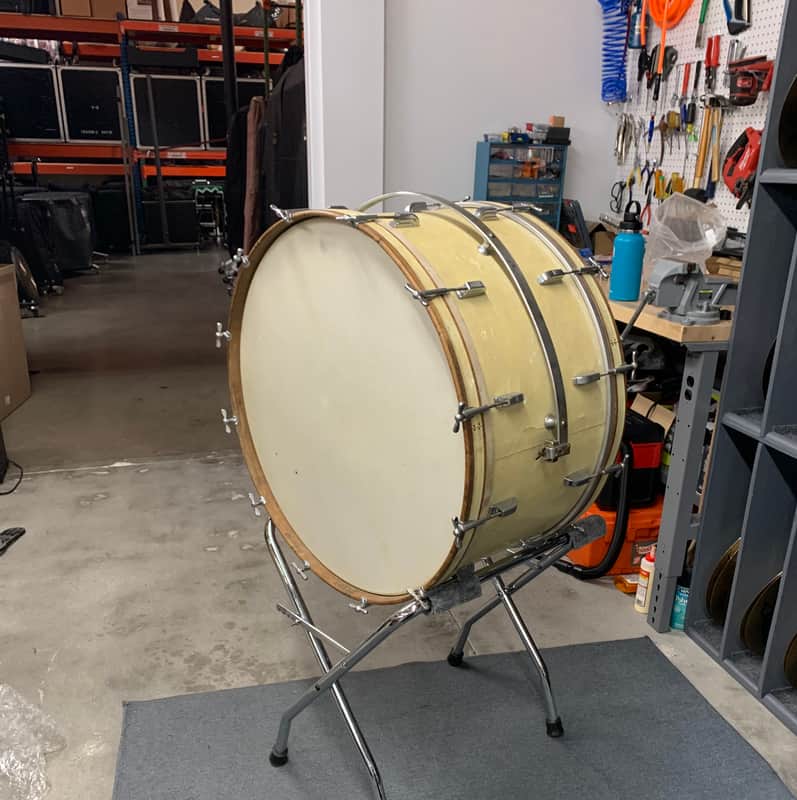 Leedy Vintage Bass Drum 14”x28” 1920’s/1930’s - White Marine Pearl image 1