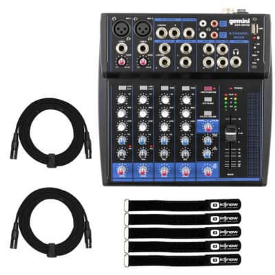 Gemini GEM-08USB 8 Channel USB Bluetooth DJ Recording Live Sound Mixer w Cables image 1