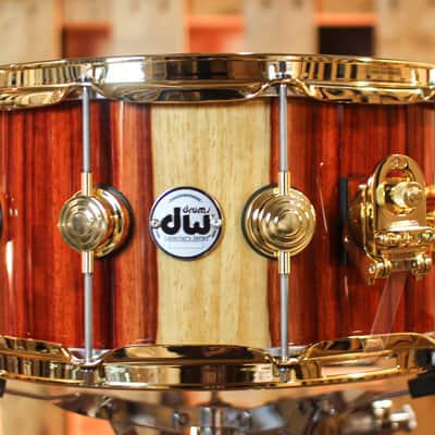 DW 7x14 Collector's Cherry Purplecore Candy Stripe Padauk Snare Drum - SO#1410011 image 2