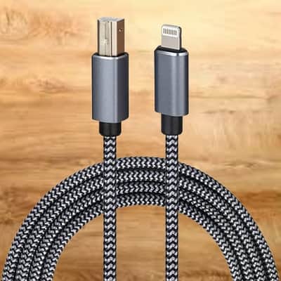 Lightning to MIDI Cable USB OTG Type B Cable for Select iPhone, iPad Models for Midi Controller, Electronic Music Instrument, Midi Keyboard, Recording Audio Interface, USB Microphone (6FT) image 1