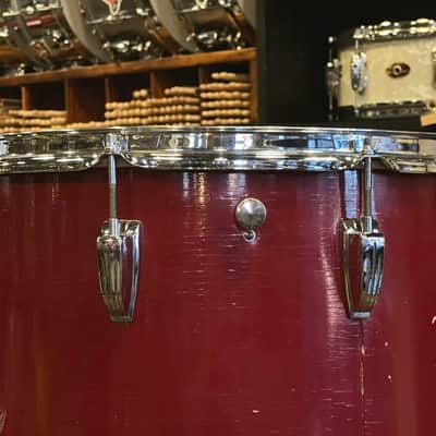 VINTAGE 1960's Ludwig 24x16 Cocktail drum w/ Snares in Red Duco image 5