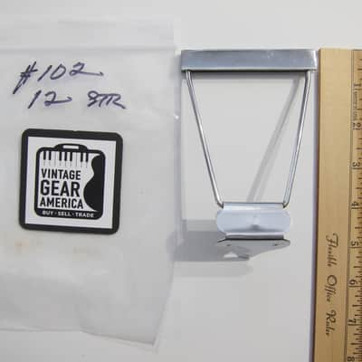 Gibson Acoustic 12 String Guitar Tailpiece Authentic Vintage Part Circa-1960s-Chrome image 9