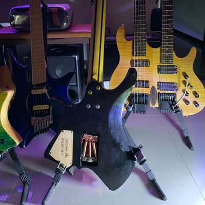 בְּצַלְאֵל 比撒列 Impossible@guitar™ Black Is Black 2:92 + GhostFire Bullet 3.0 GigBag Safe Shipping image 3