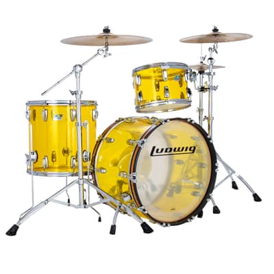 Ludwig *Pre-Order* Vistalite Yellow ZEP SET 14x26/16x18/16x16/10x14 Acrylic Kit Drums Shell Pack | Made in the USA | Special Order | Authorized Dealer image 1