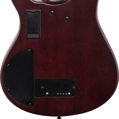 Ibanez SRH500F Bass Workshop Fretless 4-String Bass Guitar, Panga Panga Fingerboard, Natural Browned Burst Flat image 3