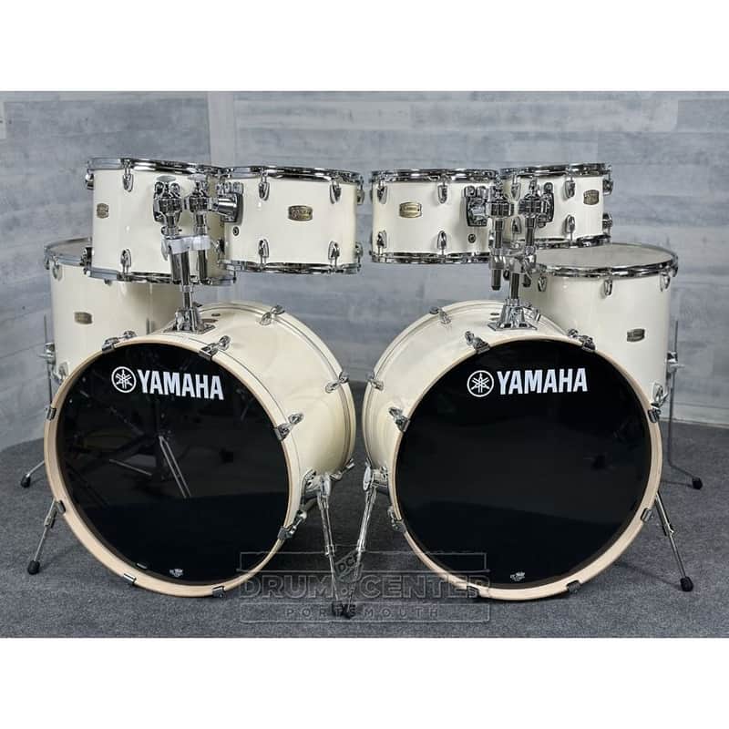 Yamaha Stage Custom Birch 8pc Drum Set (24" Double Bass) Classic White image 1