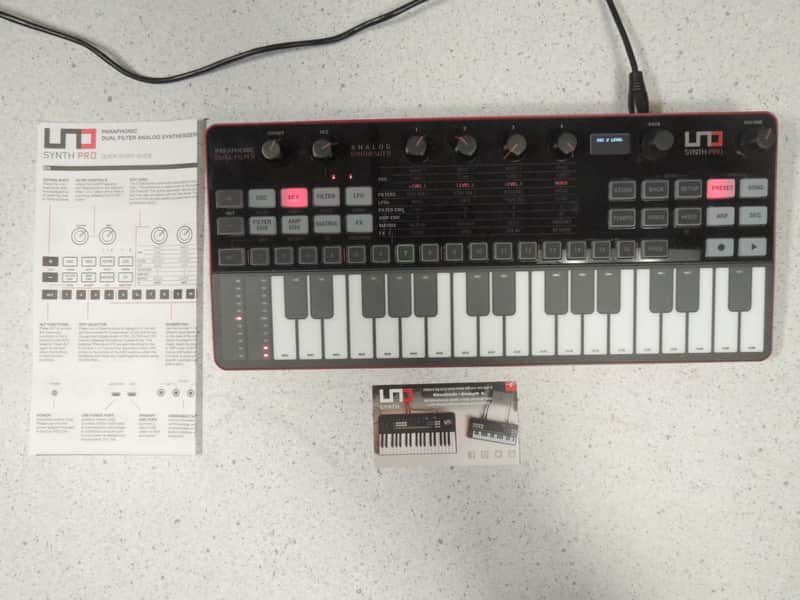 IK Multimedia UNO Synth Pro Desktop 32-Key Analog Synthesizer 2021 - Black with White Keys image 1