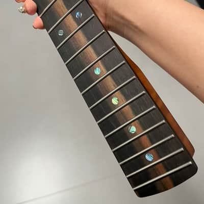 2.9mm frets Striped Ebony Fretboard 22frets 5a Roasted flame Maple guitar neck Radius 12inch Round stainless steel 22 frets Roasted flame Maple guitar neck Striped Ebony fingerboard 25.5inch hole 10mm Radius: 12 inches. image 1