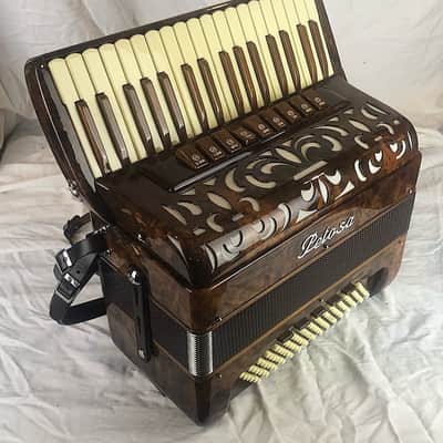 8160 - Burled Mahogany Petosa Artista "Compatto" Piano Accordion LMMM 34 96 image 3