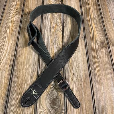 Fender Custom Shop Guitar Bass Strap Black Leather 2" Strat Tele image 2
