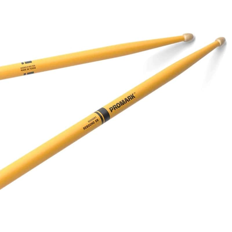 Promark Rebound 5B Painted Acorn Wood Tip Drumsticks - Yellow image 1