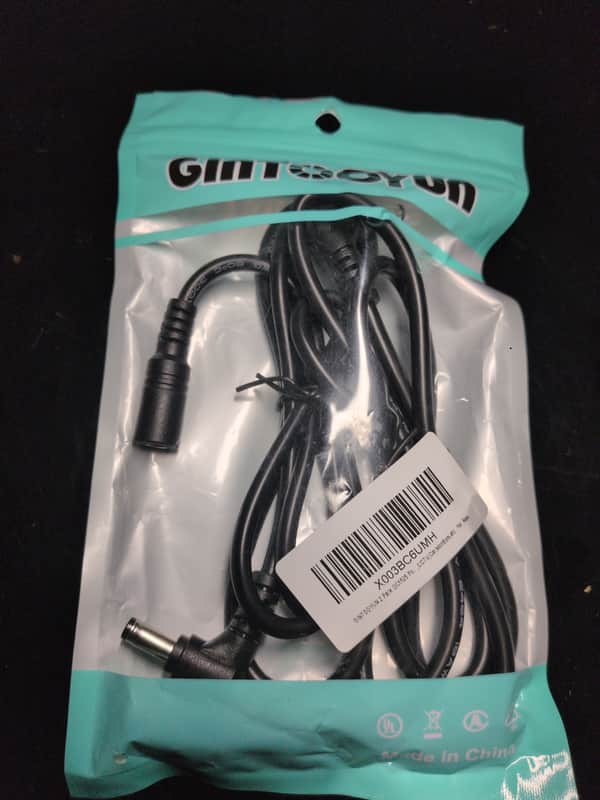 2 Pack DC5525 Power Extension Cable, DC 5.5mm x 2.5mm Right Angle Male to Female Power Adapter Cable,3FT 18AWG Heavy Duty Cord for Strip Lihgt,CCTV,Car,Monitors,etc. 1M image 1