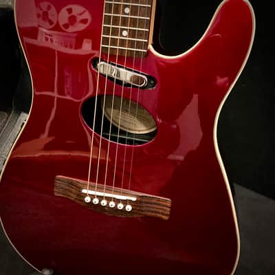 Fender Telecoustic Deluxe - Candy Apple Red image 12