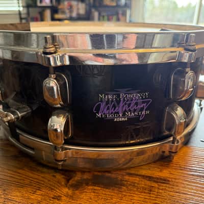 Tama 5.5x14" Mike Portnoy Melody Master Signature Bubinga Snare Drum 2010s - Black with Engraving image 1