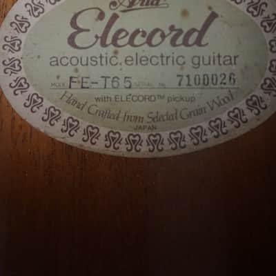 Aria Elecord FE-T65 Acoustic Electric Guitar MIJ Japan w/ OHSC & Paperwork image 9