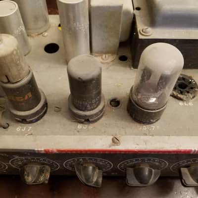 Webster Electric Rare Early Mono Tube PA Amp Mixer 1/4" phone inputs 25 Watt head 6L6 82-25 1950s - Hammered Grey metallic paint image 10